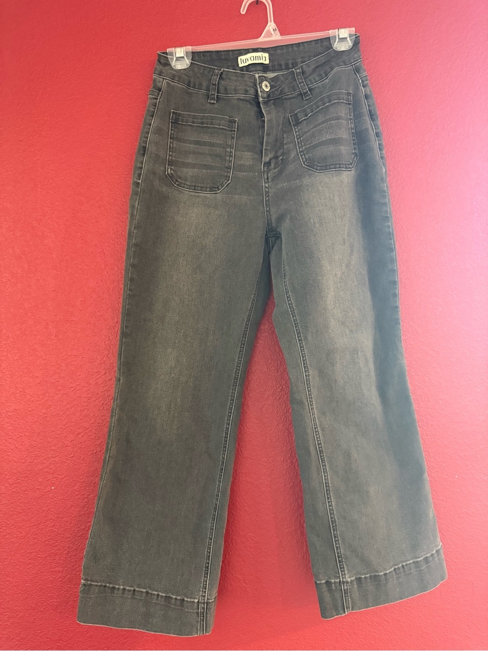 High-Rise Wide Leg Jeans in Faded Black